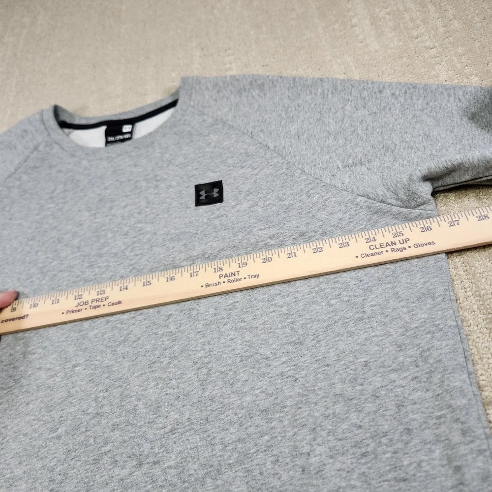 Under Armour Sweatshirt Men XXL Rival Fleece Crewneck Gray‎ Cotton Fleece NEW